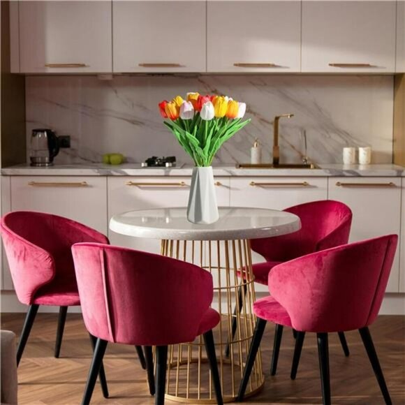 Artificial Tulip Flowers Real Touch 15pc Wedding Spring Home Decor Bouquet - Picture 6 of 7